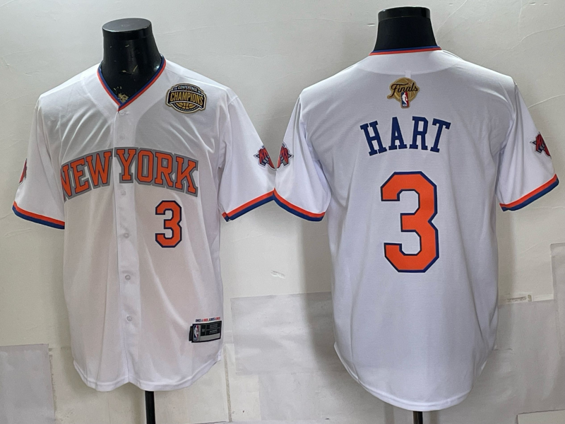 Men New York Knicks #3 Hart blue 2026 Nike NBA jersey 062502